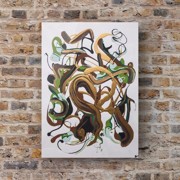 Sensations, large size, acrylic design on white background, original, painting - Picture 4 of 5